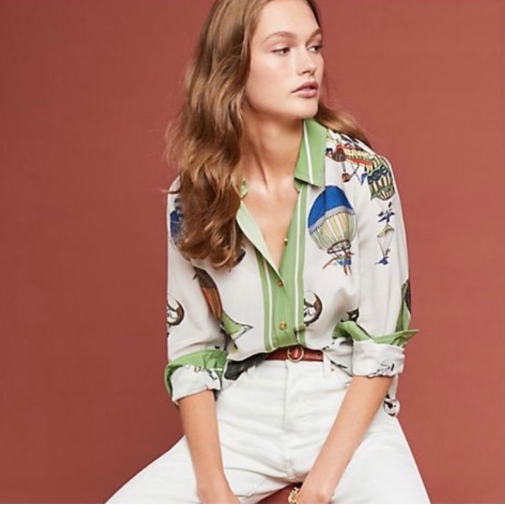 Anthropologie T-shirt Maeve Retro Hot Air Balloon
